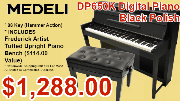 Medeli dp650k digital piano black polish on sale