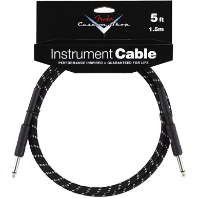 FENDER 5 ft CUSTOM SHOP CABLES (STRAIGHT-STRAIGHT ANGLE) - Black Tweed