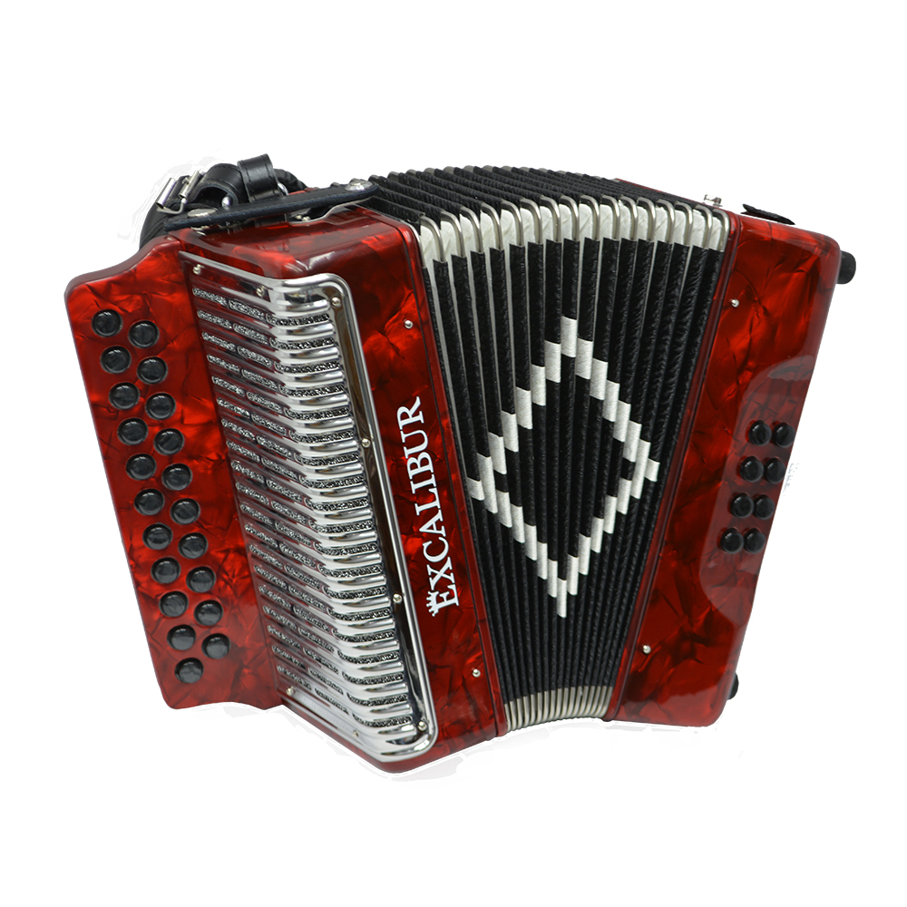 Excalibur Super Classic PSI 2 Row - Button Accordion - Red - Key of GC