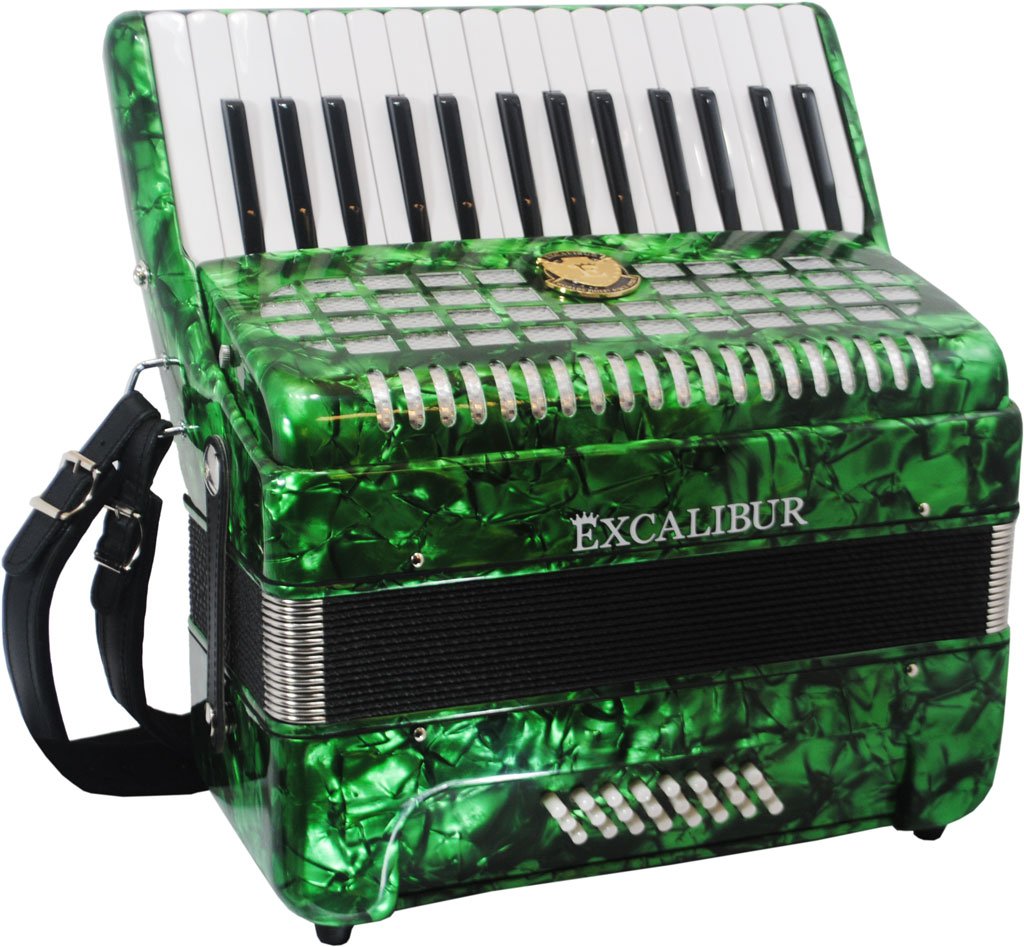 Excalibur Geneva 24 Bass Piano Accordion - Pearl Green