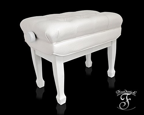 Frederick Concert Series Adjustable Piano Bench - White Polish