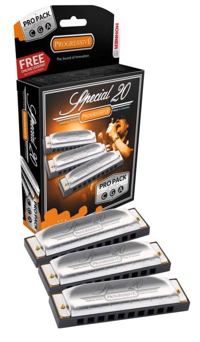 Hohner Diatonic Harmonica Special 20 Propack Includes Key of G,C,A