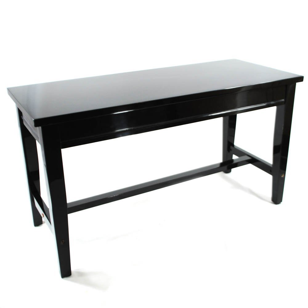 Frederick Extended Upright Piano Bench - Black Polish
