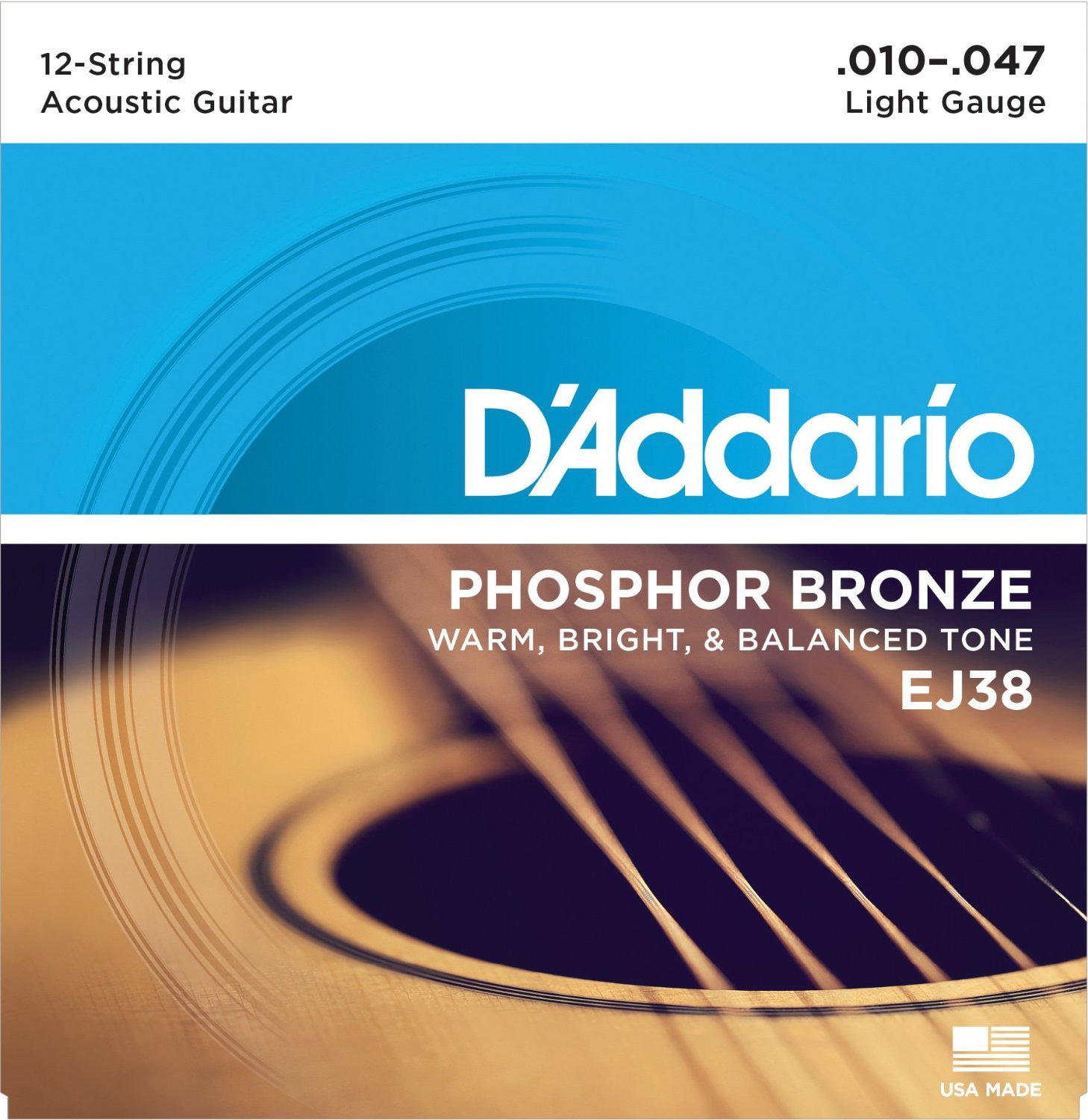 D Addario EJ38 12-String Phosphor Bronze, Light, 10-47