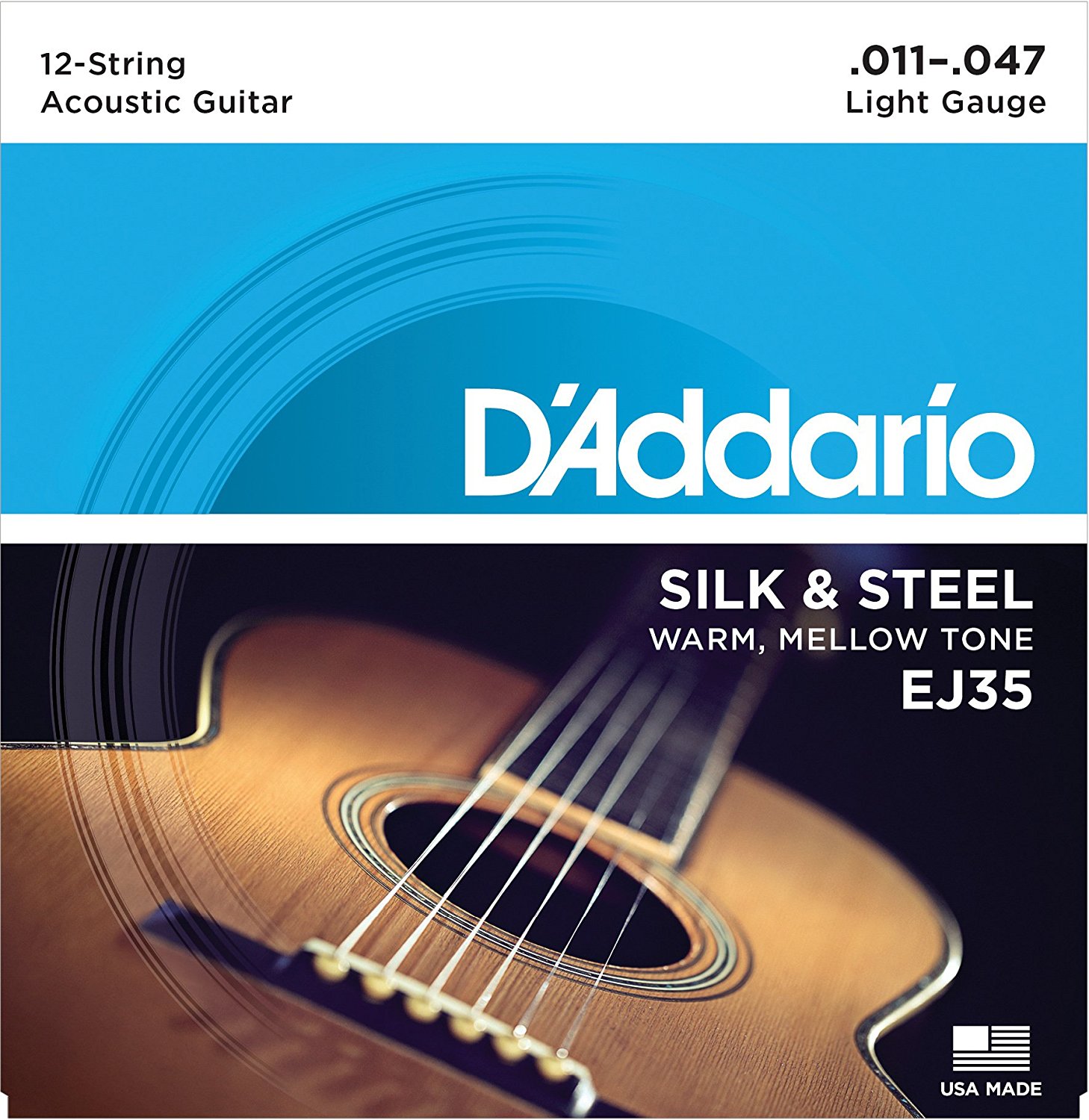 D Addario EJ35 Silk & Steel 12-String Folk, 11-47