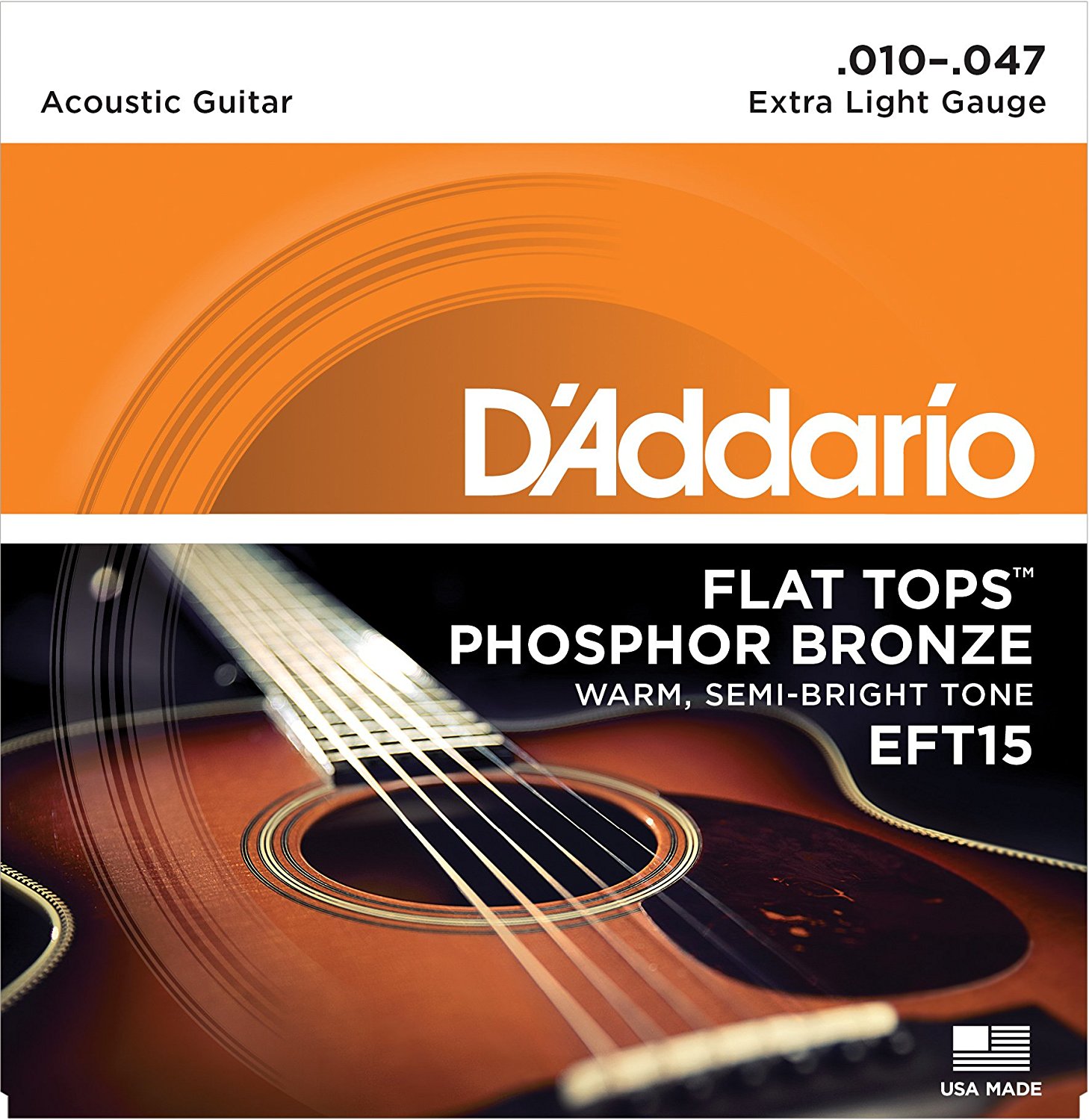 D Addario EFT15 Flat Tops, Extra Light, 10-47