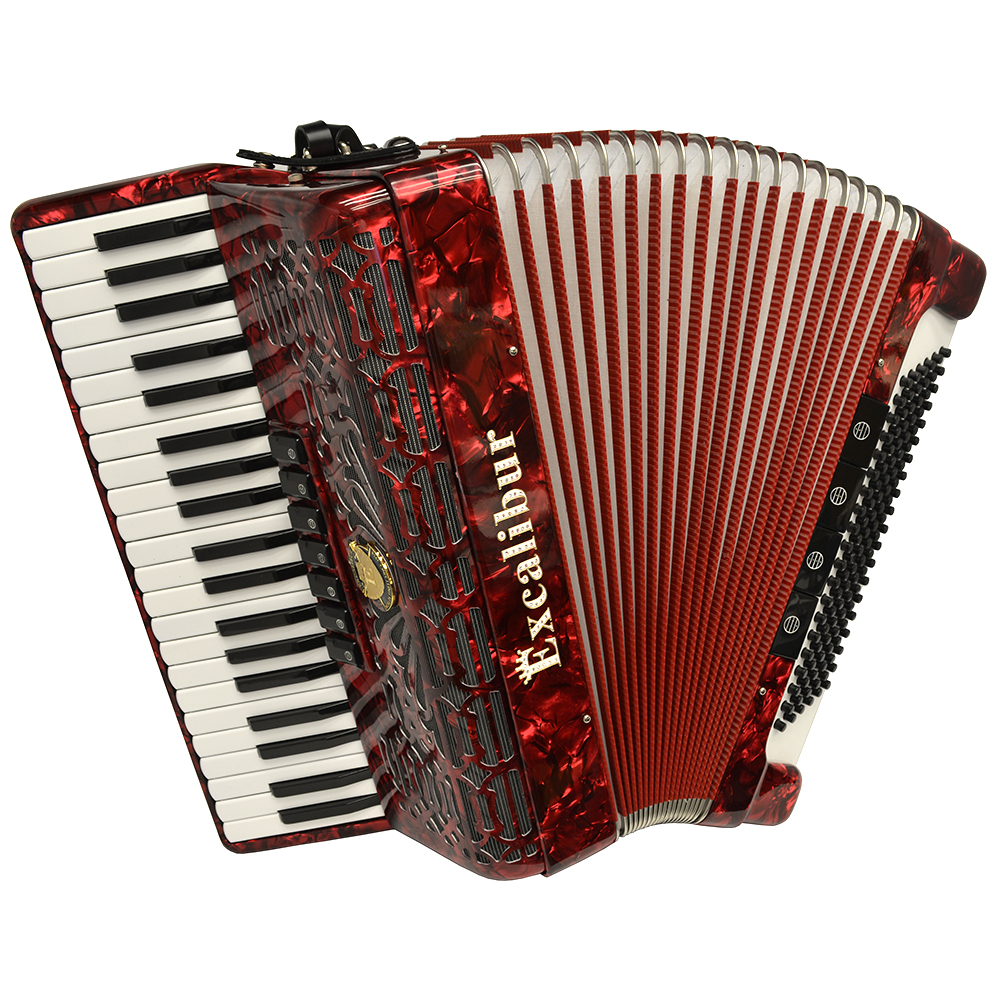 Crown Series 120 Bass Accordion Pearl Red