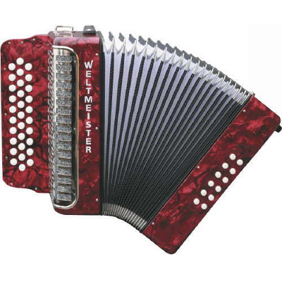 Weltmeister 3 Row Button Accordion Model 509 Red