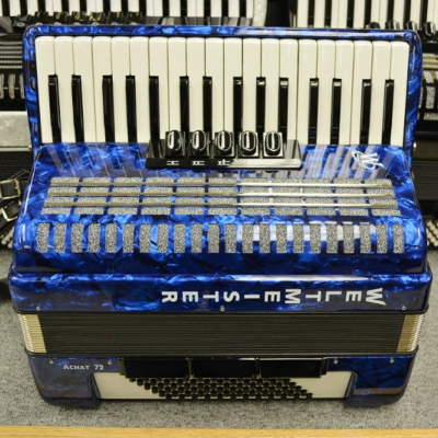 Weltmeister Achat Piano Accordion 72 Bass Blue Polish