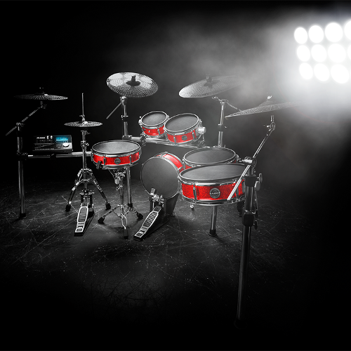 Eleven-Piece Professional Electronic Drum Kit with Mesh Heads Alesis Strike Pro Kit 