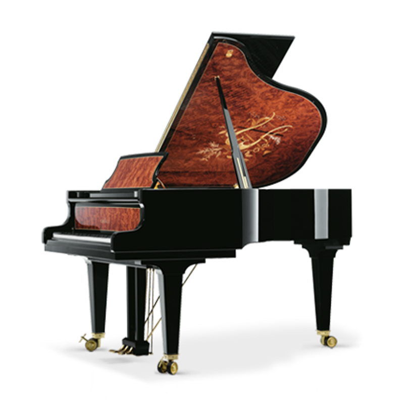 Schimmel Meisterstucke Traditional Intarsie Harfe Grand Piano - Ebony High Gloss