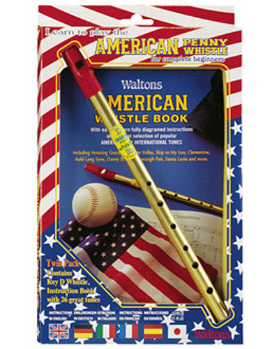 Waltons American Penny Whistle ( Key of D ) and Book Twin Pack