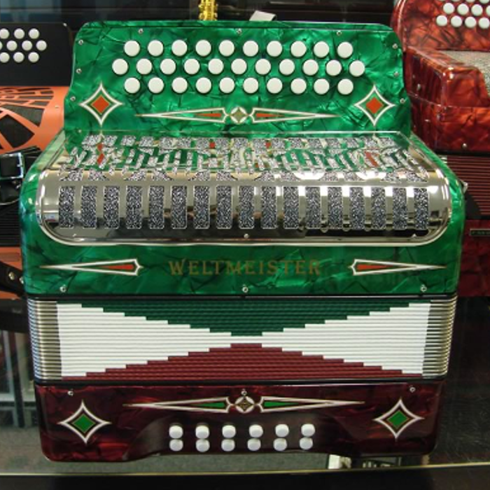 Weltmeister 3 Row Button Accordion Model 509 - Tri-Color