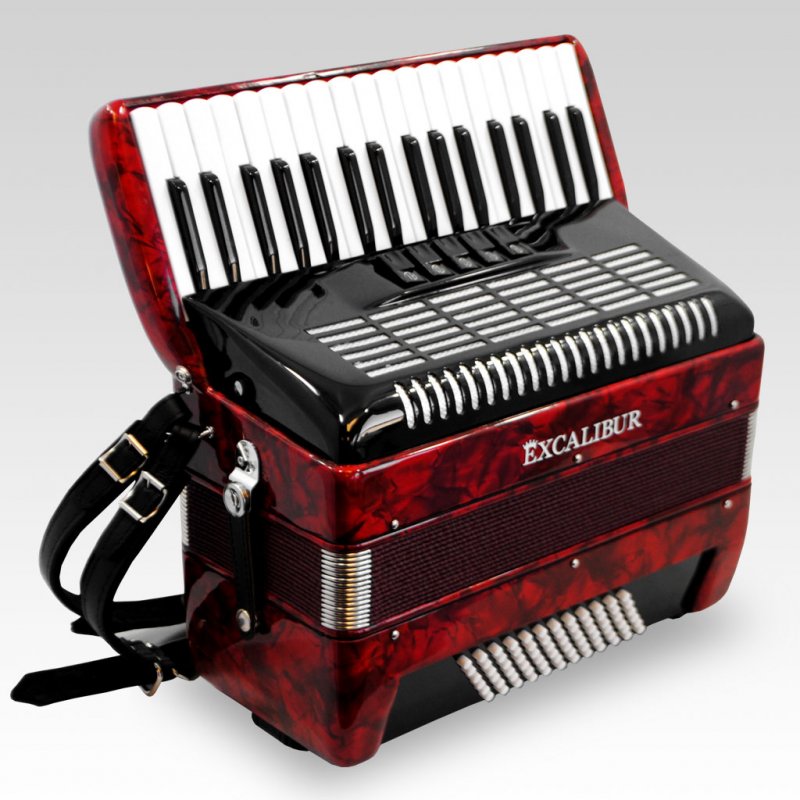 German Weltbesten Ultralite 72 Bass Piano Accordion Pearl Red