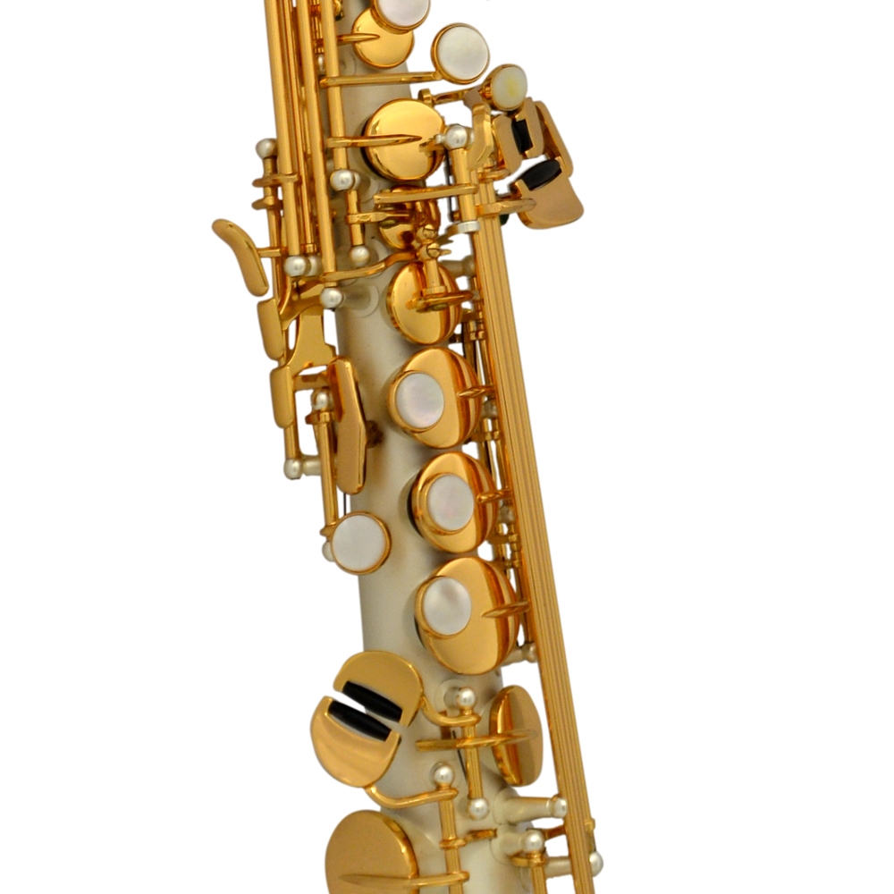 Schiller La Premiere Soprano Semi-Curved Saxophone Silver Satin w/ Gold Keys
