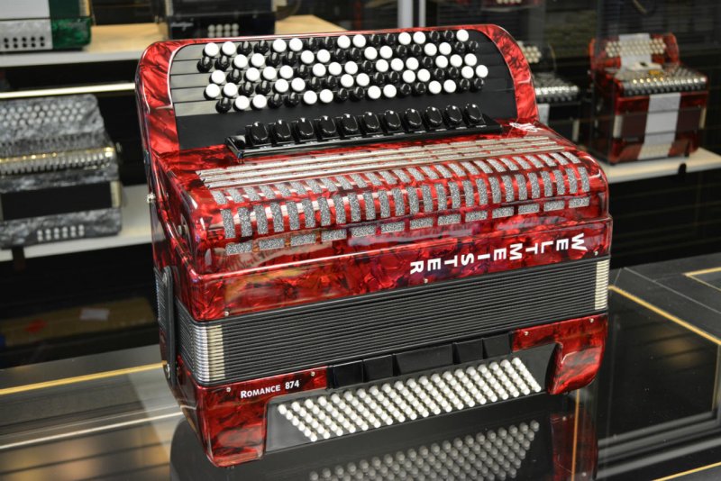 Weltmeister Romance 874 Chromatic Accordion Red Marble
