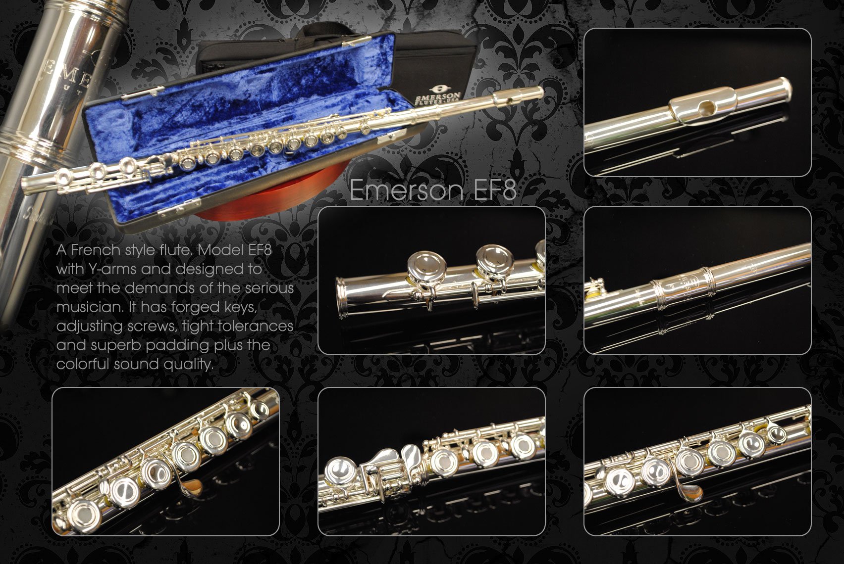 Emerson EF8 Flute Open Hole ( All Sterling Silver )