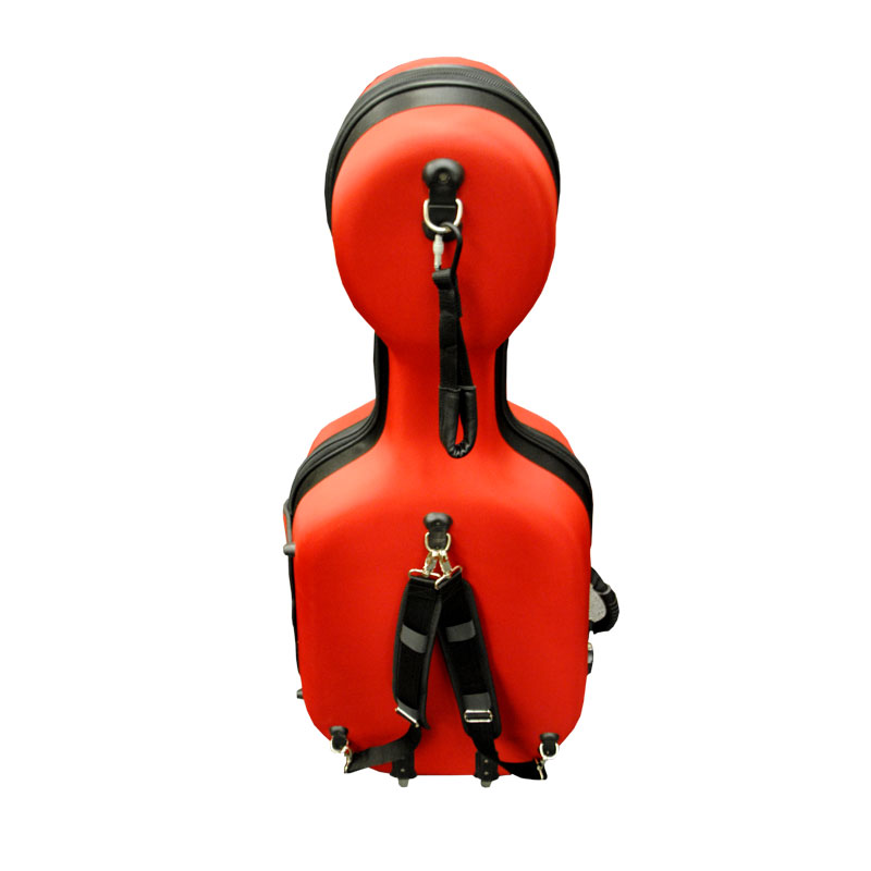Center Stage Premium Cello Case - Fire Red Skin with Wheels