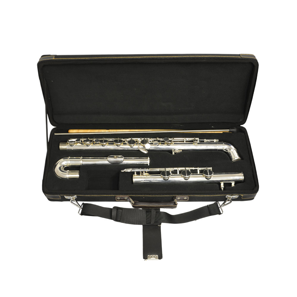 Schiller Elite Studio Standing Bass Flute with Large Bore and Silver Plated Headjoint