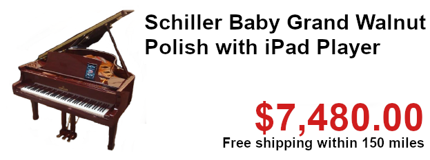 Schiller baby grand walnut polish with iPad playern sale