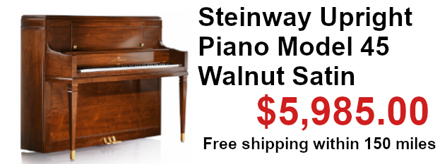 steinway Upright Piano Model 45 Walnut Satin on sale