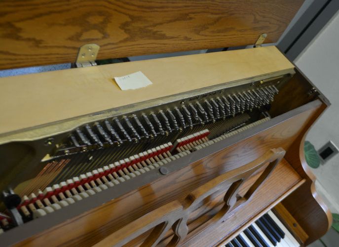 Kimball Console Piano - French Oak