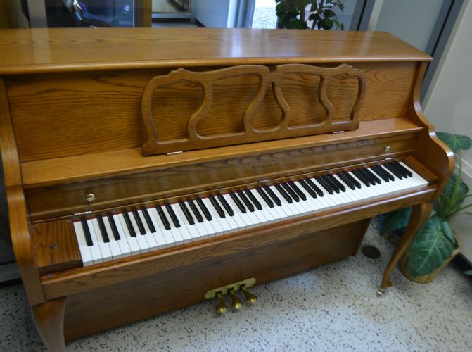Kimball Console Piano - French Oak