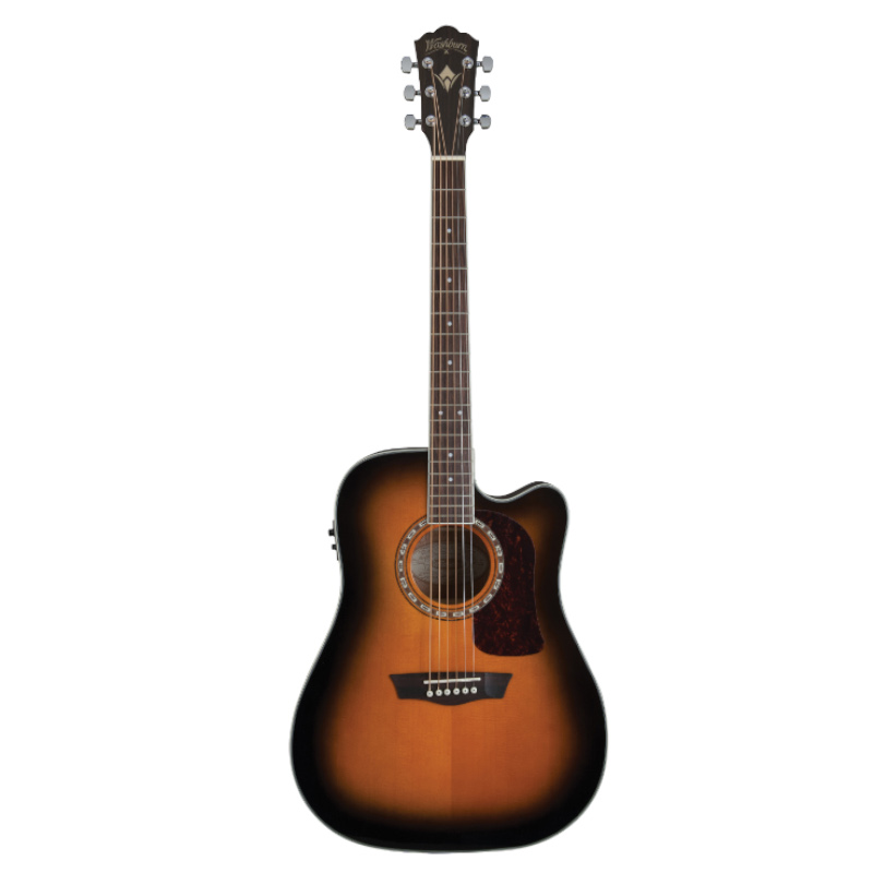 Washburn HD10SCETB-O Heritage 10 Series Cutaway Acoustic Guitar. Tobacco Burst Gloss