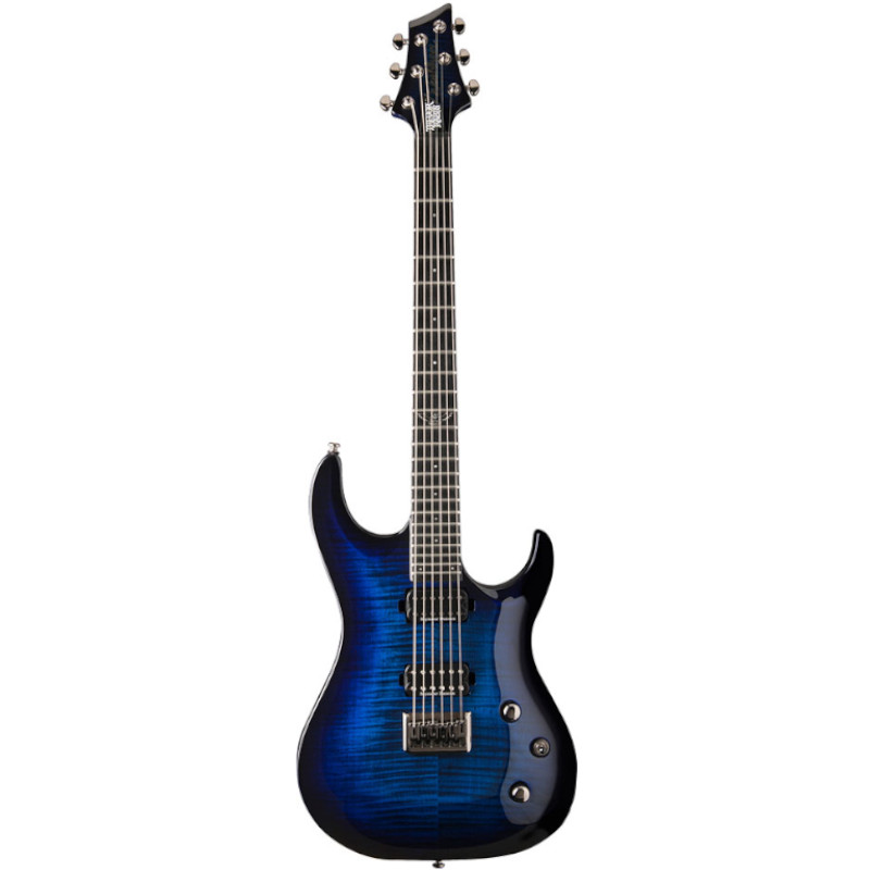 Washburn PXMTR20-D Parallaxe Trevor Rabin Electric Guitar. Transparent Dark Blue