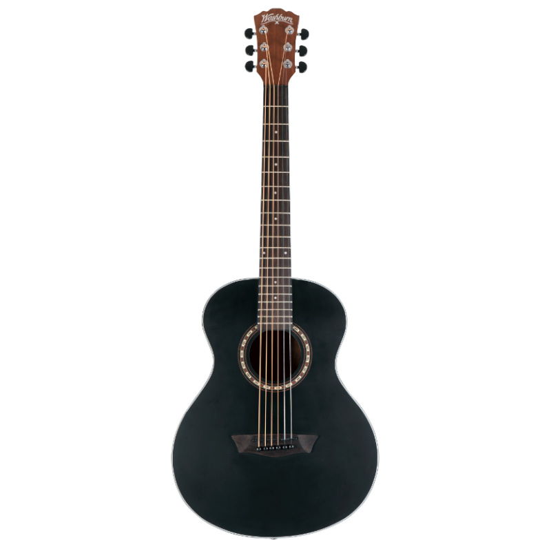 Washburn AGM5BMK-A Apprentice Series G-Mini5 Travel Acoustic Guitar. Black