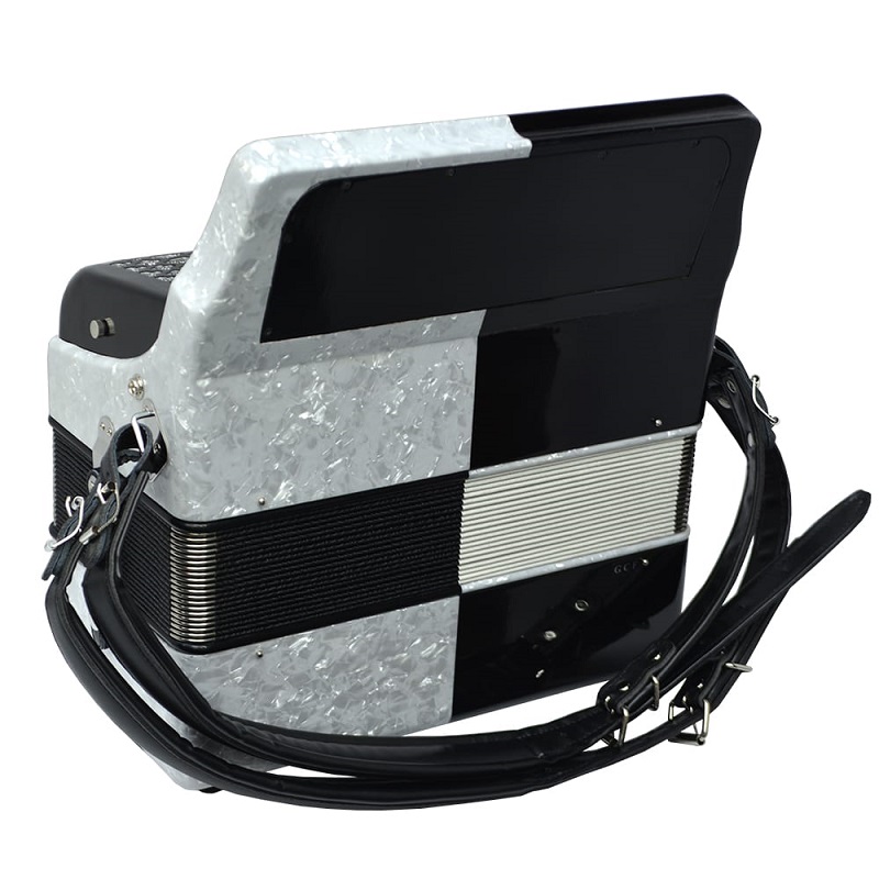 Excalibur Super Classic PSI 3 Row Button Accordion - Black/White - Key of FBE