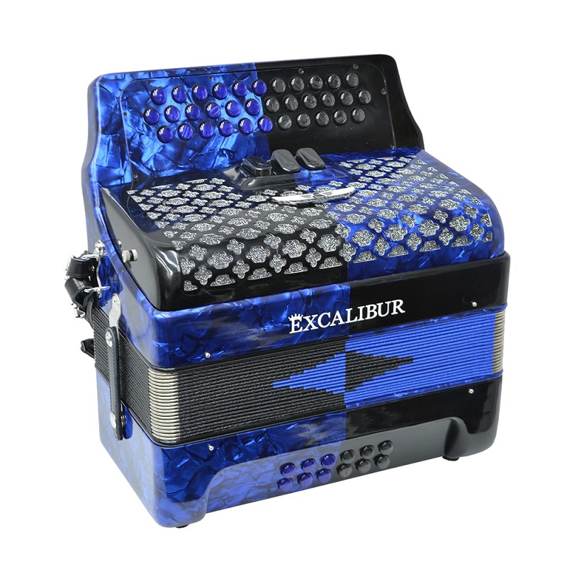 Excalibur Super Classic PSI 3 Row - Button Accordion - Blue/Black - Key of GCF