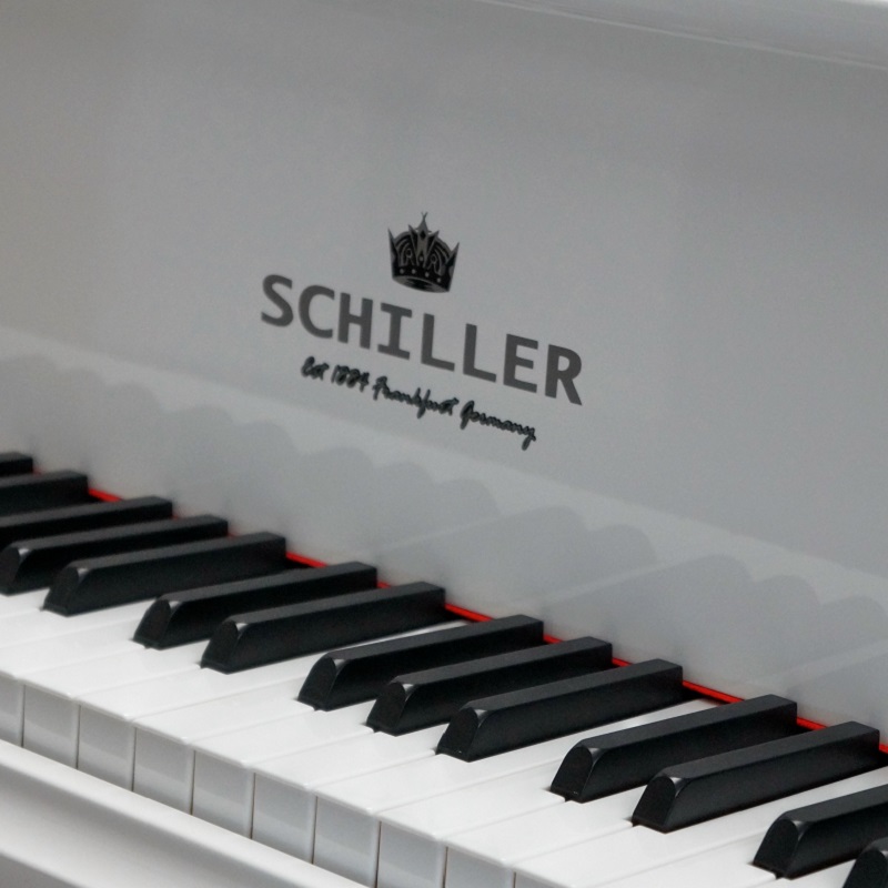 Schiller 5'3 White Polish 160 Baby Grand Piano