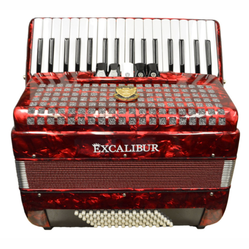 Excalibur Super Classic 72 Bass Accordion - Dark Red