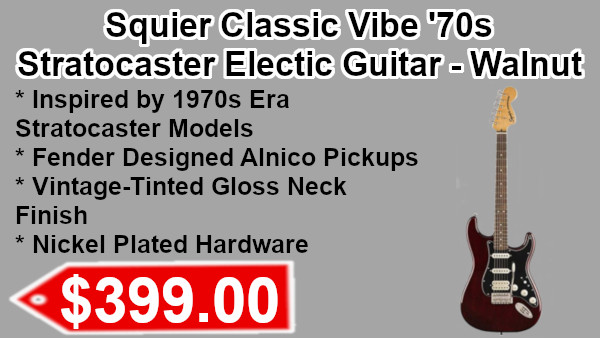 Squier Classic Vibe 70s Stratocaste Electric Guitar walnut on sale