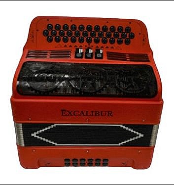 Excalibur 34 Key PSI Ltd  Italian Red With Decoration