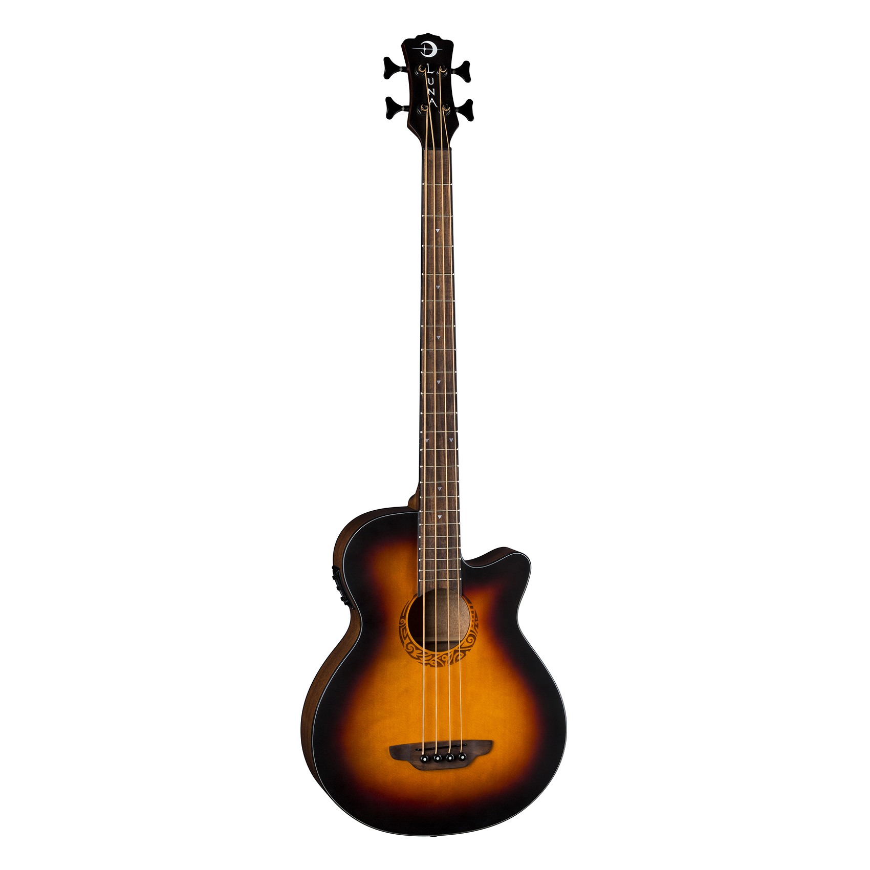 Luna Tribal Acoustic/Electric Bass 34 In TSB