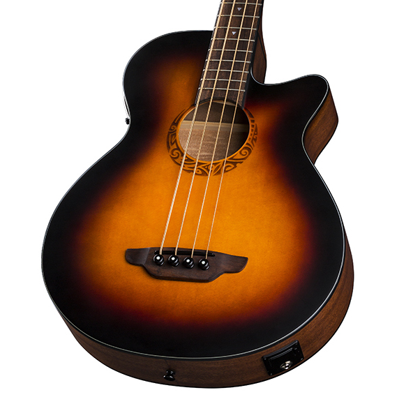 Luna Tribal Acoustic/Electric Bass 34 In TSB