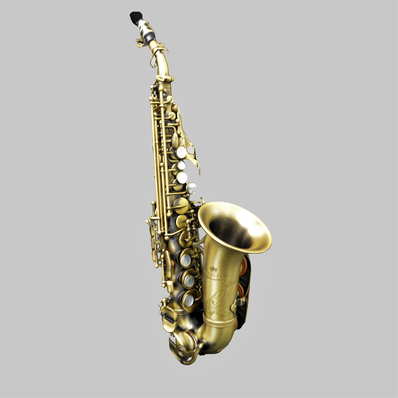 Schiller Elite V Curved Soprano Saxophone Luxus Antique Brass Plated