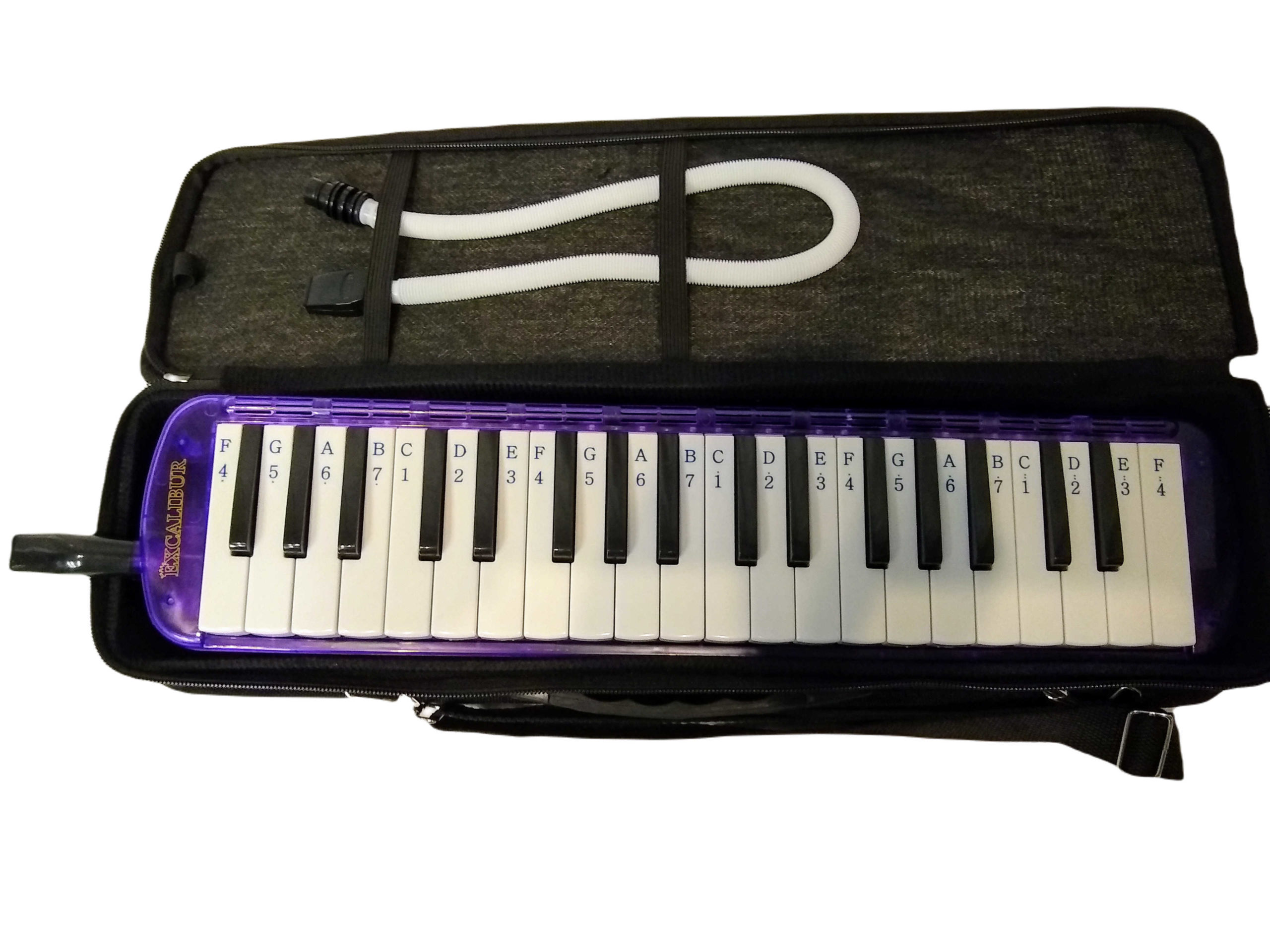 Excalibur 37 Note Transparent Pro Series Plumb Crazy Purple Transparent With Learning System