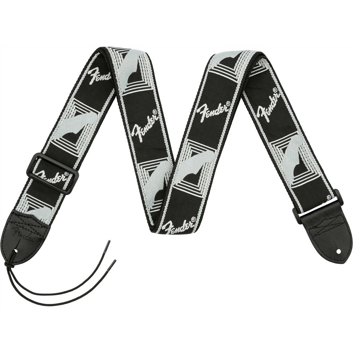 Fender® 2” Monogrammed Straps, Black/Light Grey/Dark Grey