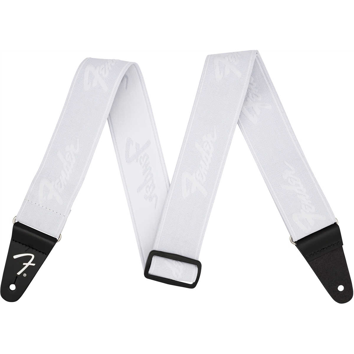 Fender® Weighless™ Running Logo Strap, White