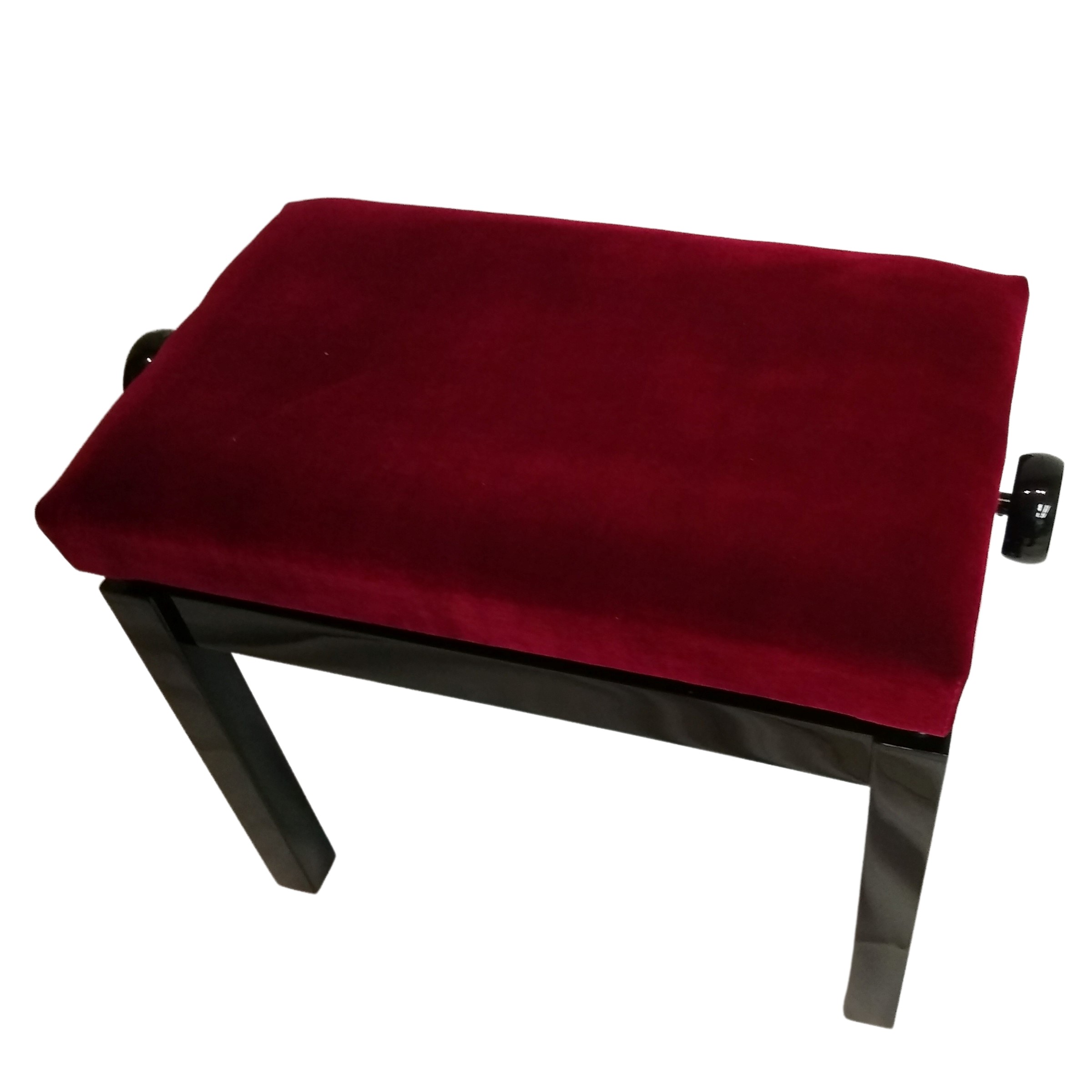 Fredrick Royal Wine Red Black Polish Adjustable Piano Bench