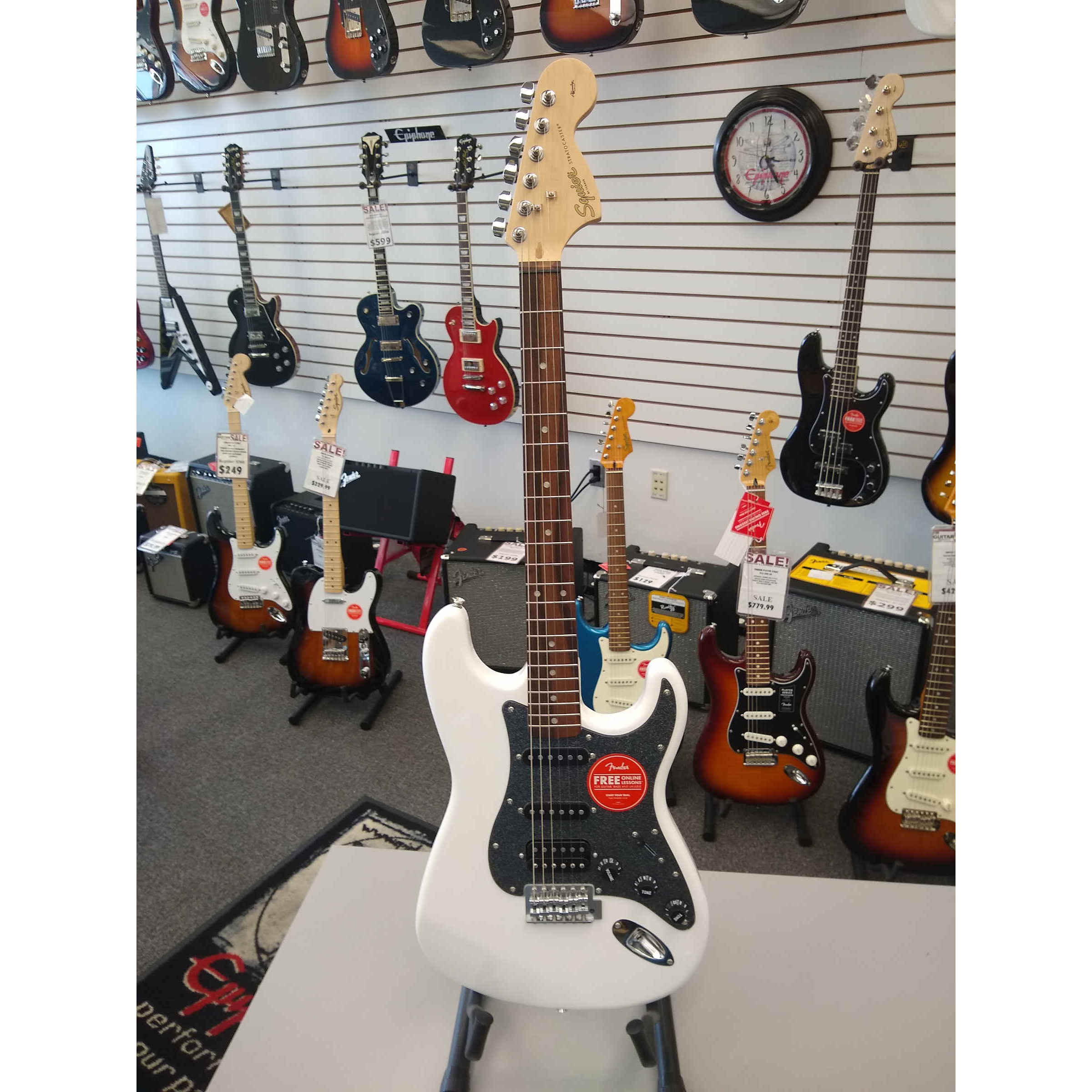 Squier Affinity Strat with White Sparkle Pickguard
