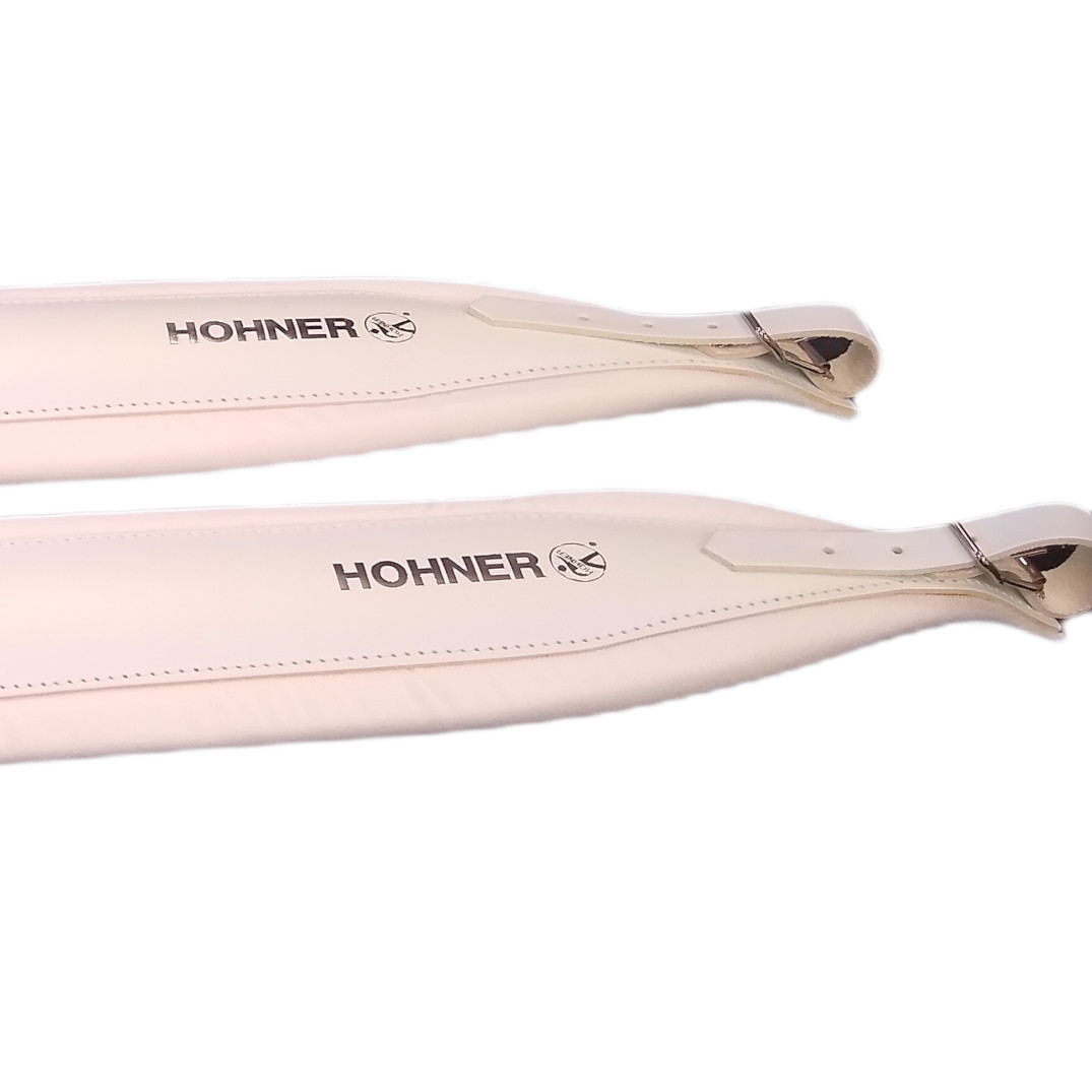 Hohner AC21 Extra Large Accordion Leather Straps - White/White