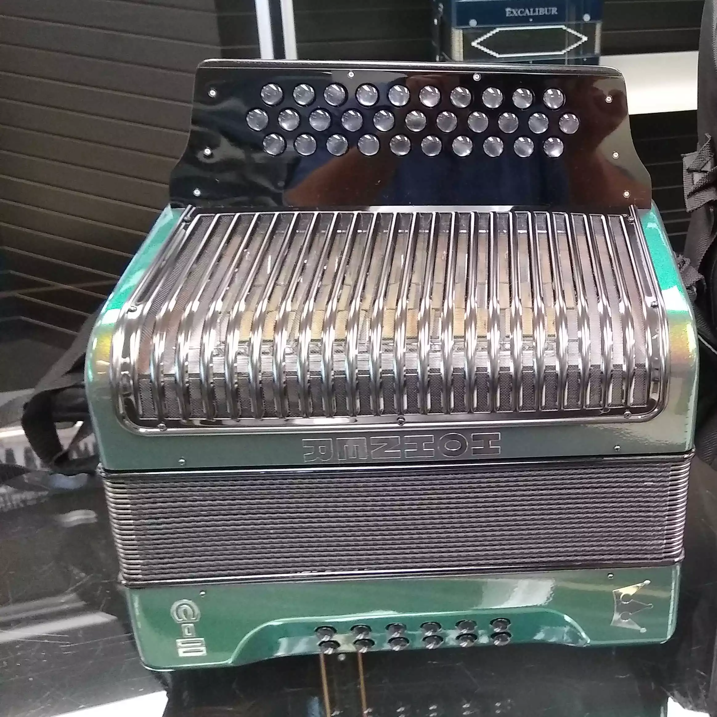 Hohner C-II Button Accordion Green To Gold