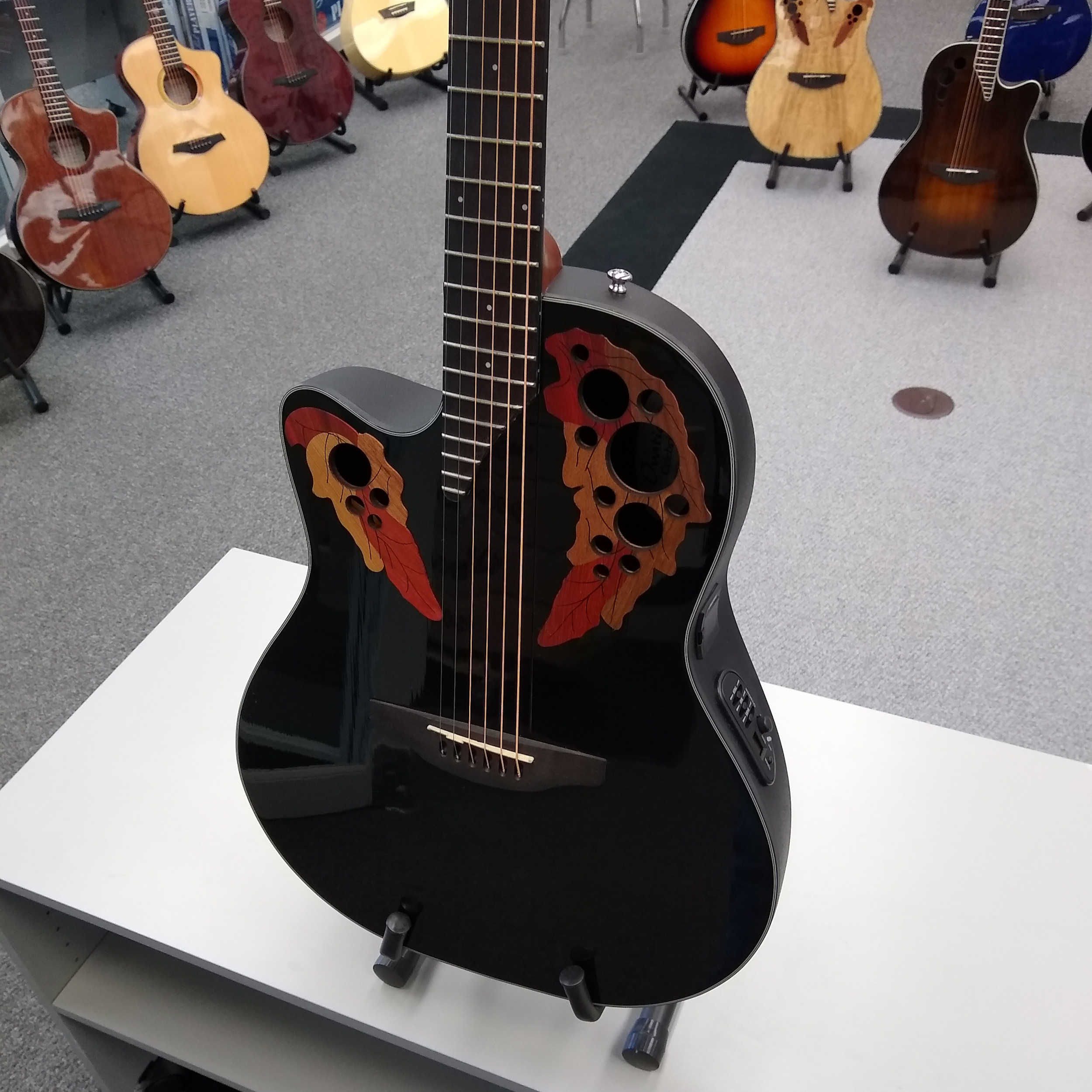 Ovation Celebrity Elite CE445L Acoustic-Electric Guitar Left Handed - Black