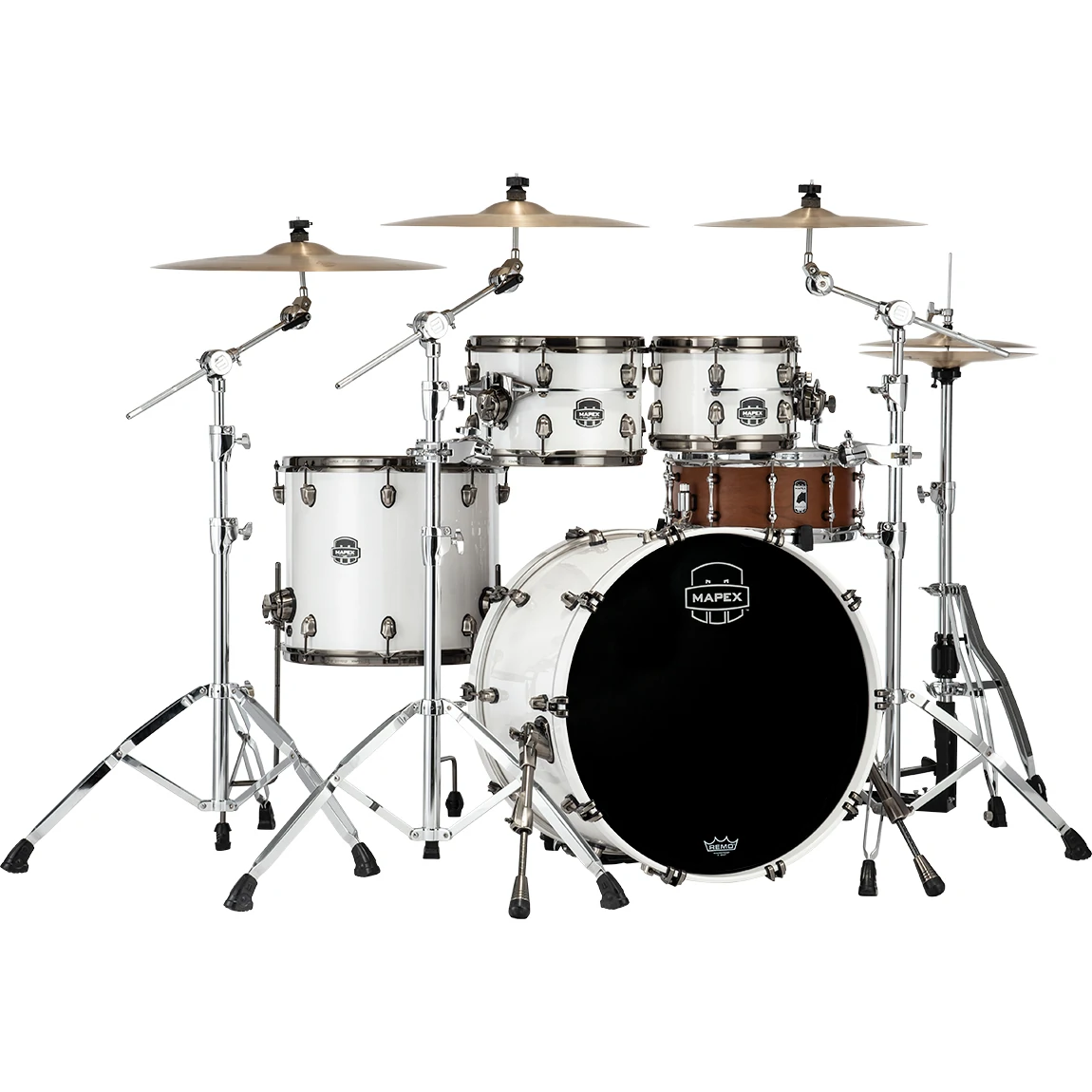 Mapex Saturn Evolution Classic Maple 4-Piece Shell Pack - Polar White Lacquer