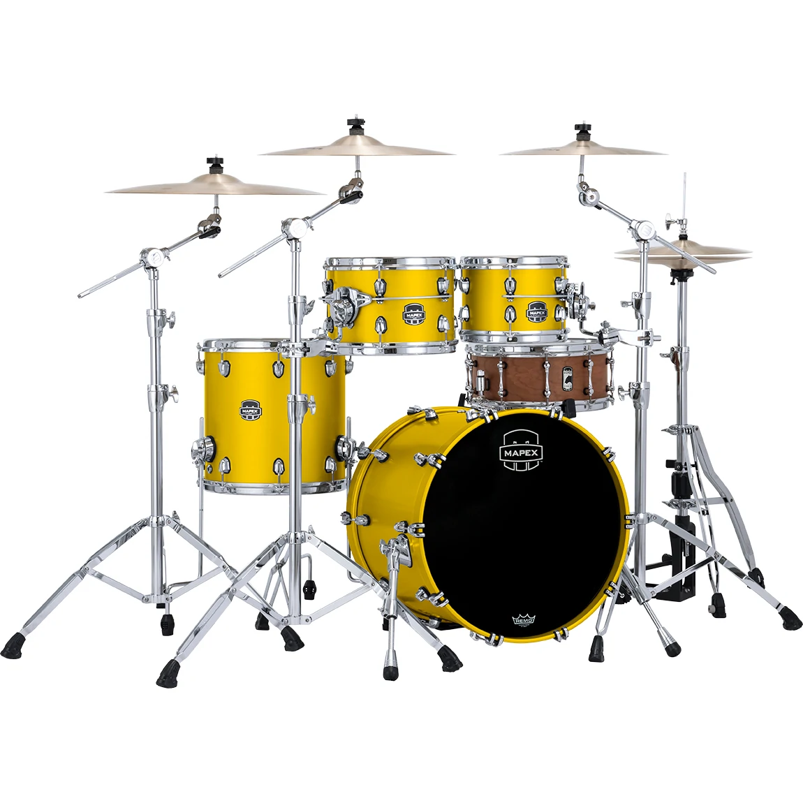 Mapex Saturn Evolution Fusion Birch 4-Piece Shell Pack - Tuscan Yellow Lacquer