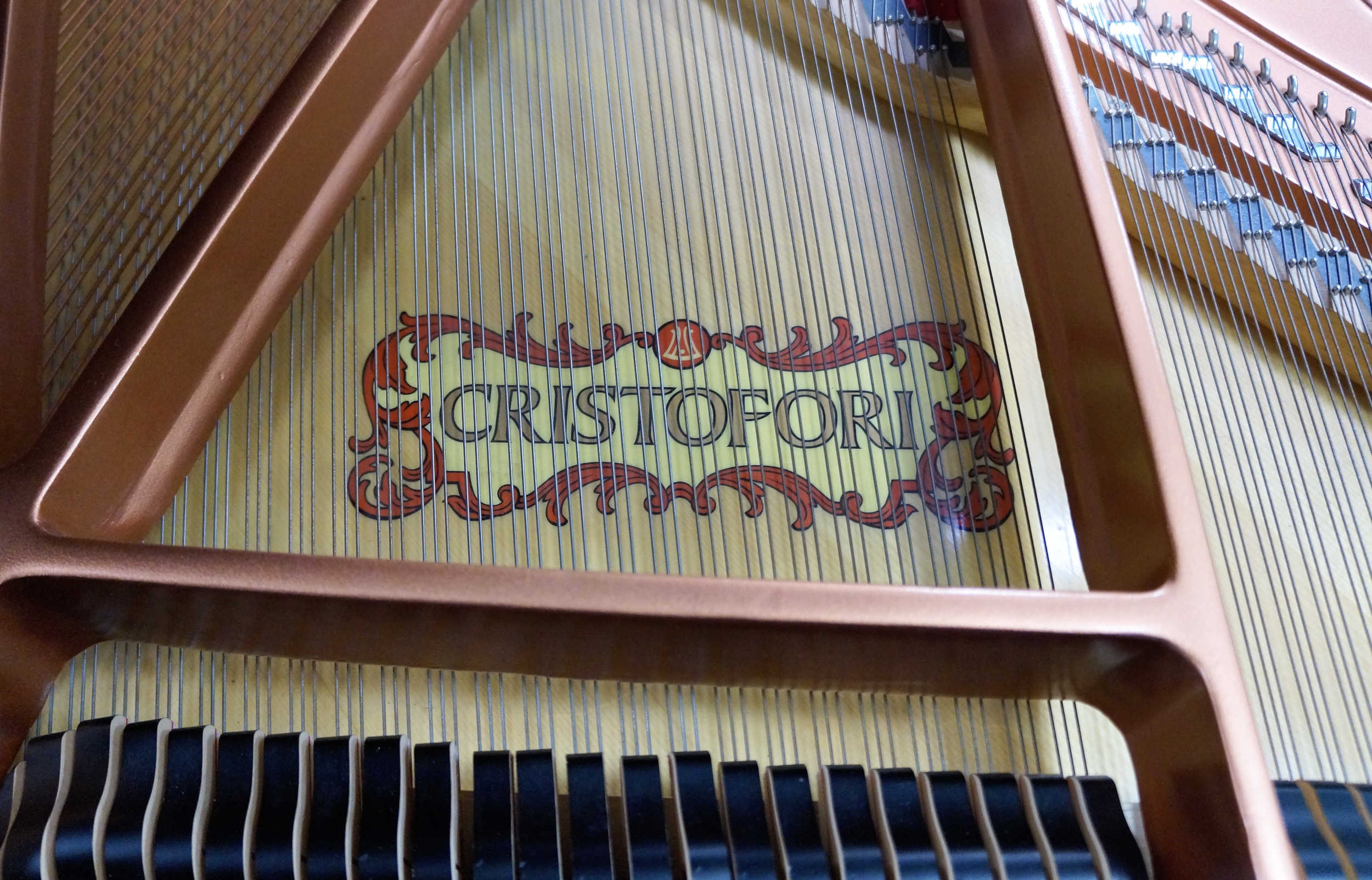Cristofori Grand Piano Cherry Mahogany Finish